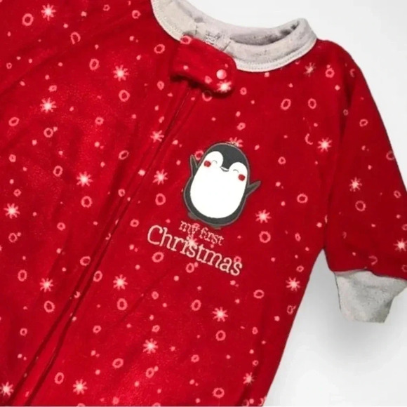 4/$20 Just Born  Fleece First Christmas Footie - Picture 2 of 5